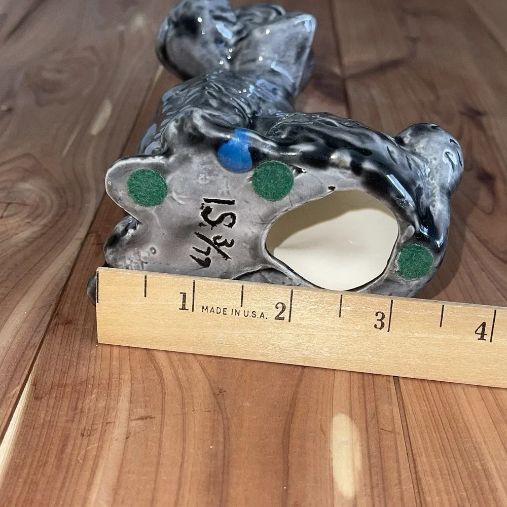 Vintage 1970s Gray Ceramic Noodle Poodle Dog 6.5